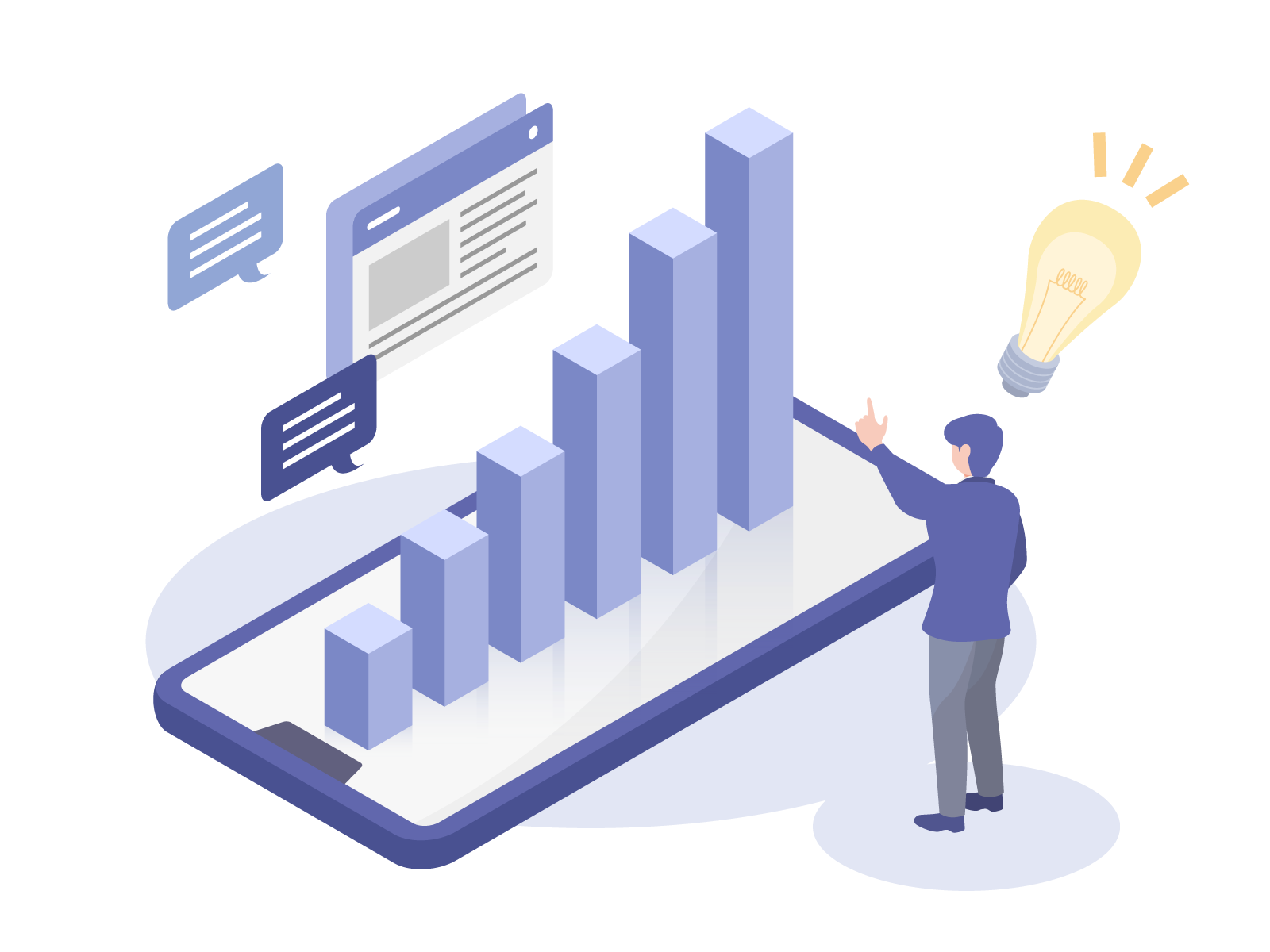 成果の上昇を示唆するイラスト