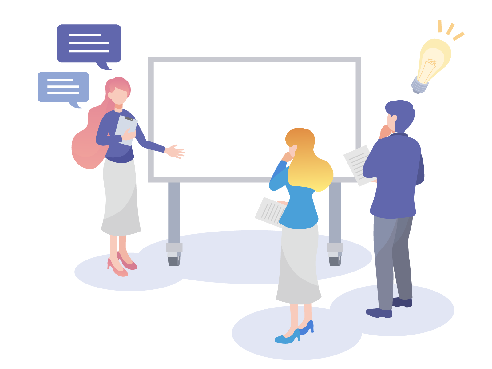 意見を出し合うビジネスマンのイラスト